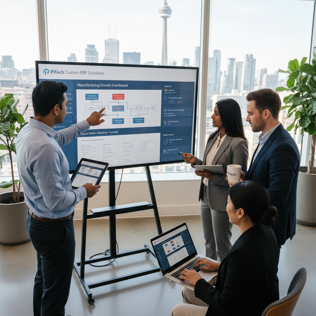 Custom ERP Software Canada: The Key to Manufacturing Growth - Featured Article Image | PiTech Blog